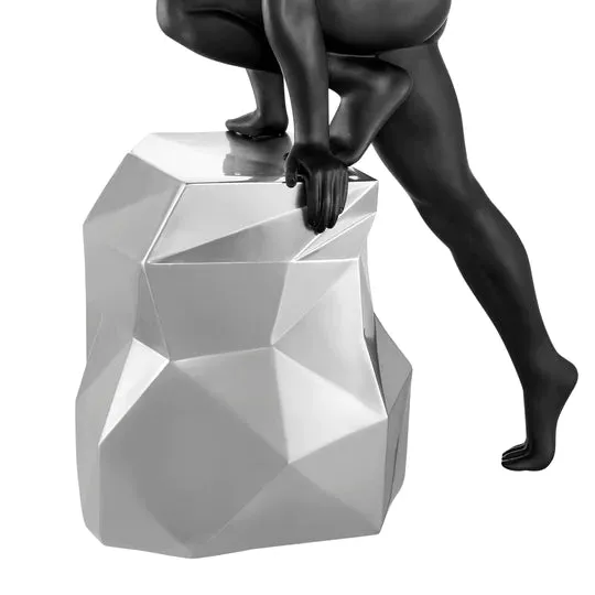 Sensuality Man Sculpture // Matte Black And Chrome - Home Decor