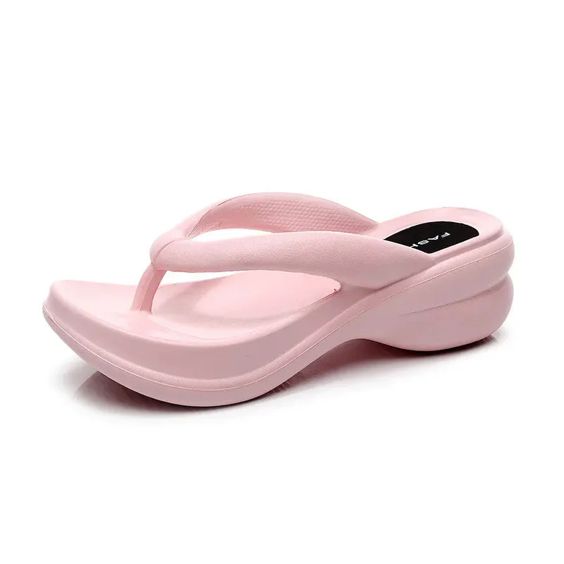 Sohiwoo Thick Sole Wedges Flip Flops For Women 2023 Summer Clip  Platform Sandals Woman Non-slip Beach Slippers Girls Outdoor Slides