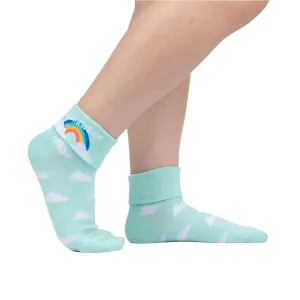 Somewhere Over the Rainbow Turn Cuff Women's Socks