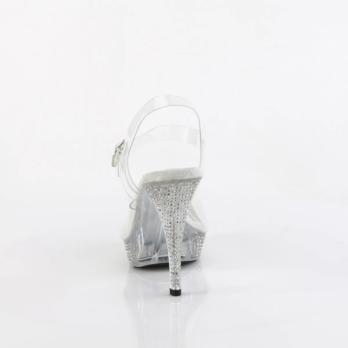 Star of the Night Rhinestone Platform Sandals Clear