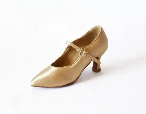 Stephanie Dance Shoes, 5007-55, Tan Satin, 2” Heel