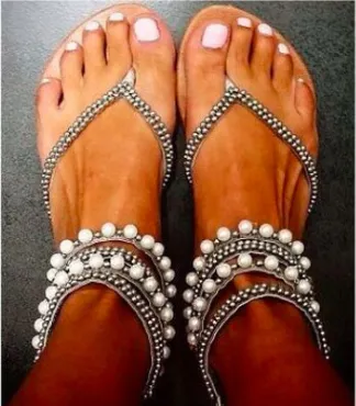 Summer Beach Beaded Clip Toe Sandals