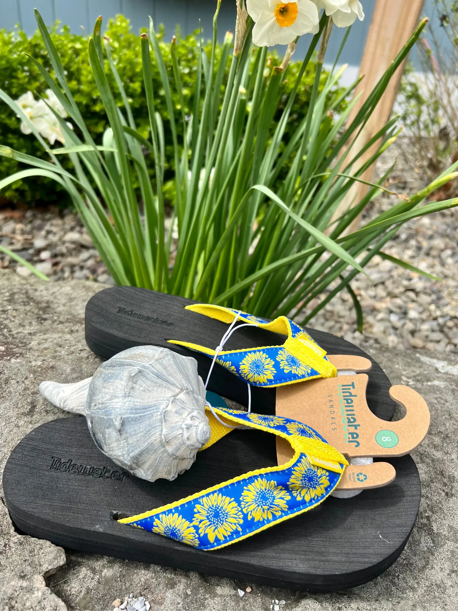 Tidewater Summer Sunflowers Flip Flops