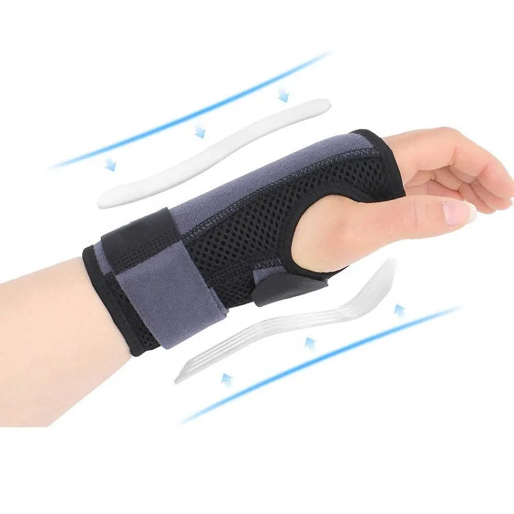 Two-Way Compression Stabilized Support Plate Wrist Brace Fracture Sprain Rehabilitation Wrist Brace, Specification: Right Hand M (Black)