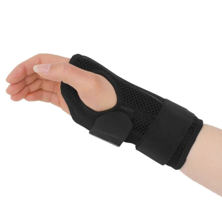 Two-Way Compression Stabilized Support Plate Wrist Brace Fracture Sprain Rehabilitation Wrist Brace, Specification: Right Hand M (Black)