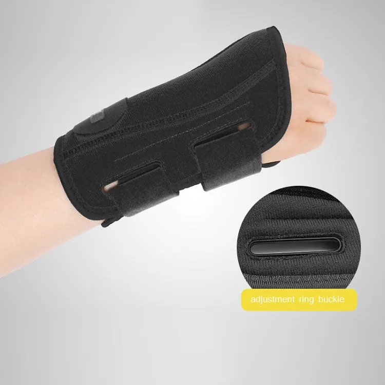 Two-Way Compression Stabilized Support Plate Wrist Brace Fracture Sprain Rehabilitation Wrist Brace, Specification: Right Hand M (Black)