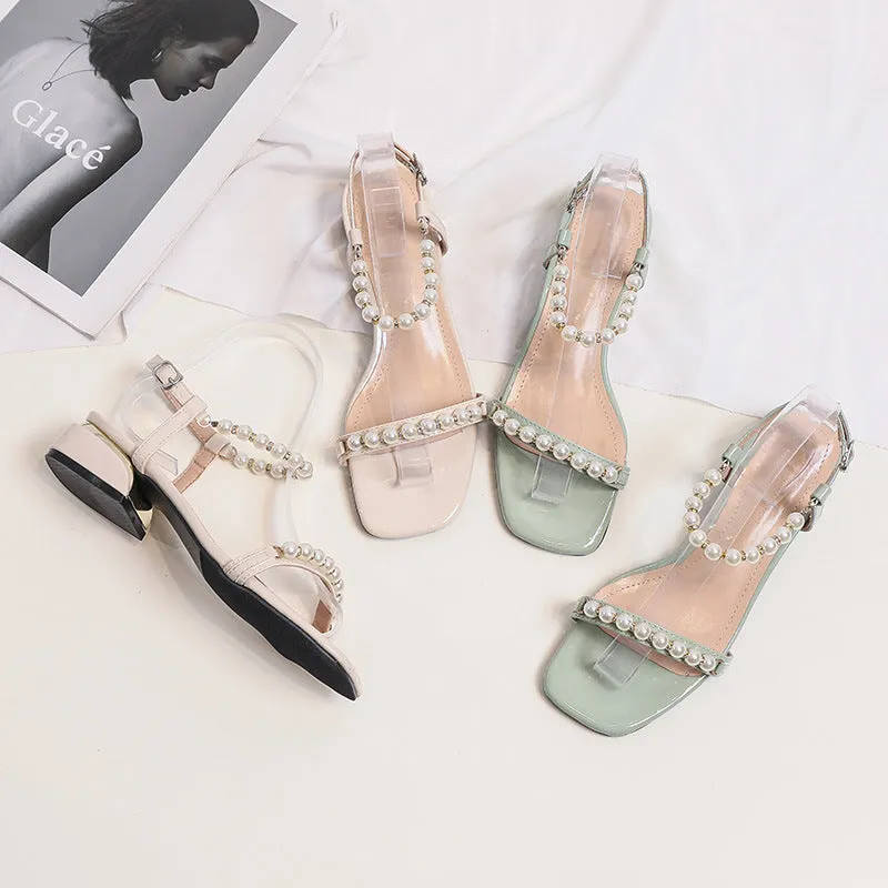 Uniwim Summer beach by the seaside sandals Thick Heels Roman Flat Sandals