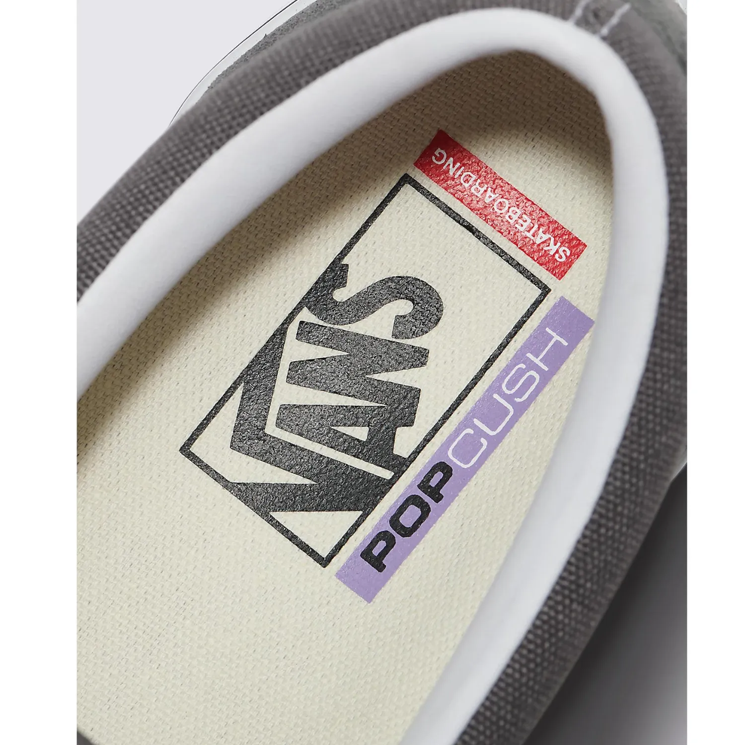 Vans Skate Slip-On Shoes Pewter/White