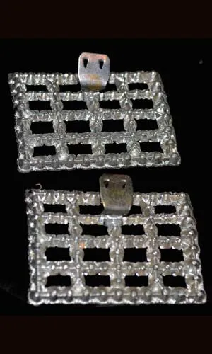 Vintage Rhinestone Shoe Clips or Dress Clips in Grid Design