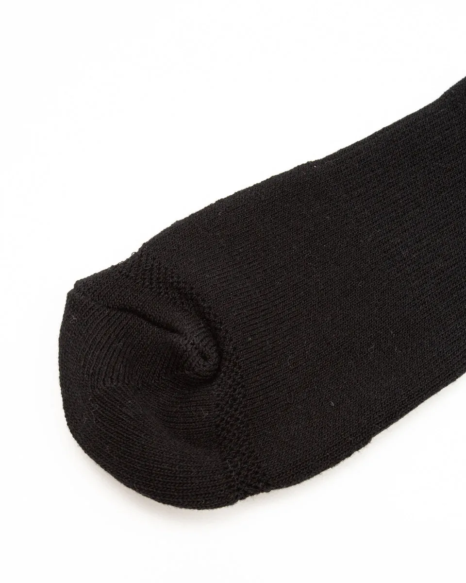 Wide Border BS Fit Boot Socks - Midnight Black x Sand Beige