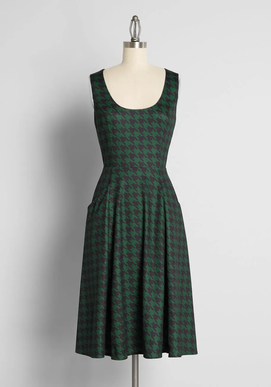 Winter Evergreen Rush Swing Dress