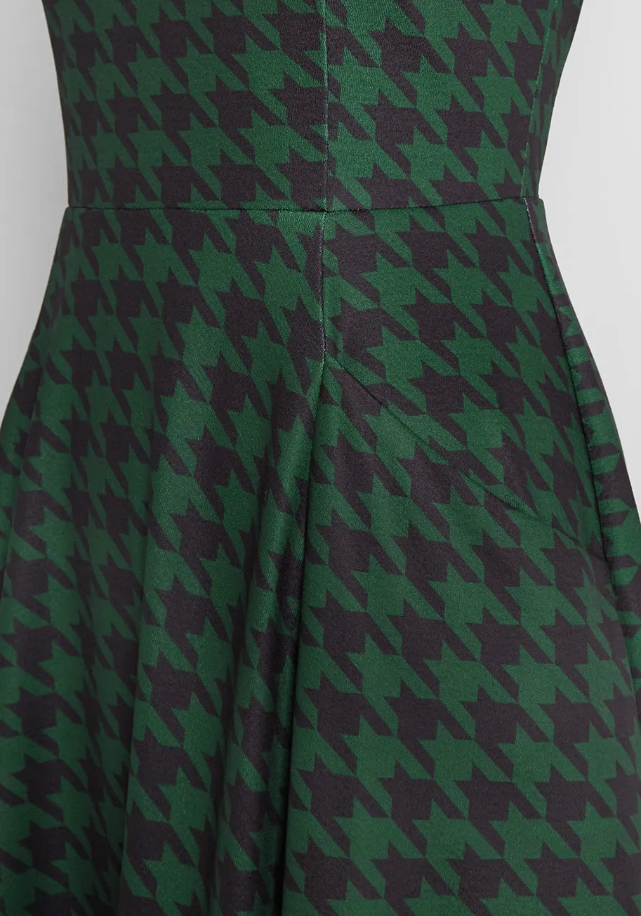 Winter Evergreen Rush Swing Dress