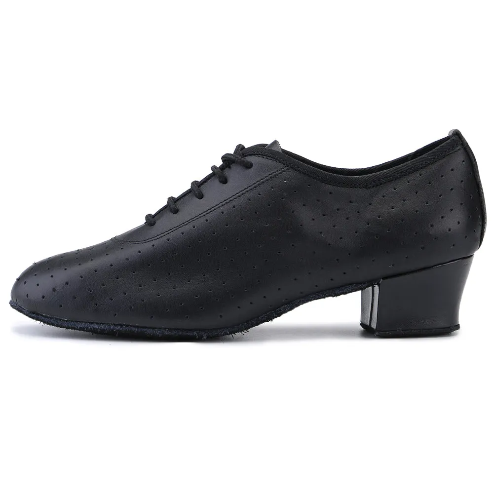 Women Ballroom Dancing Shoes Ladies Tango Latin Practice Dance Shoe Suede Sole Lace-up Closed-toe Black