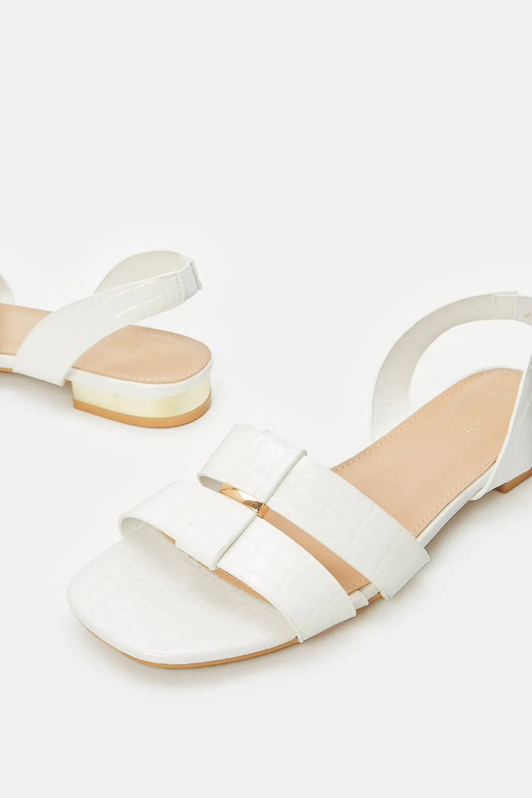 Women White Slingback Sandal