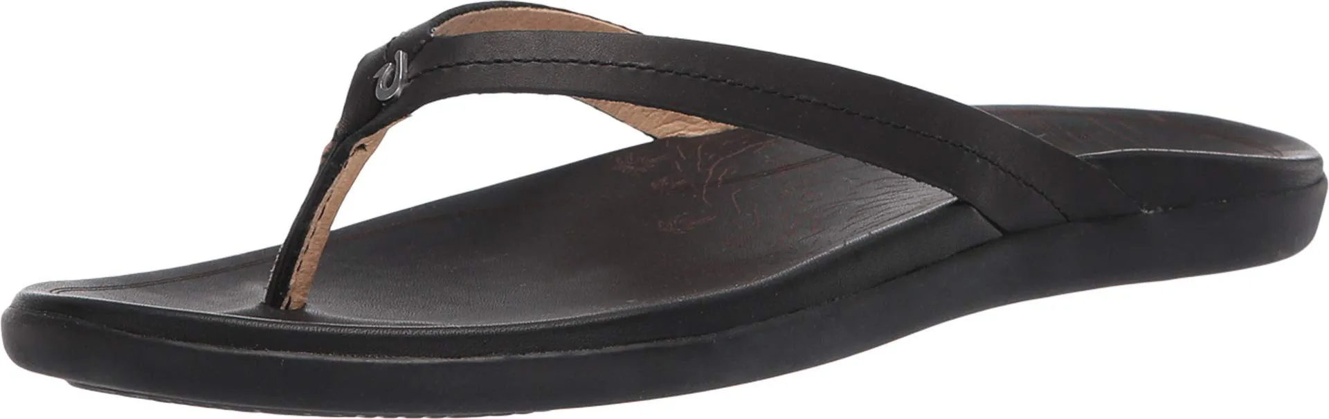 Women's Shoes OluKai HONOLI'I Casual Leather Thong Sandals 20421-4040 BLACK