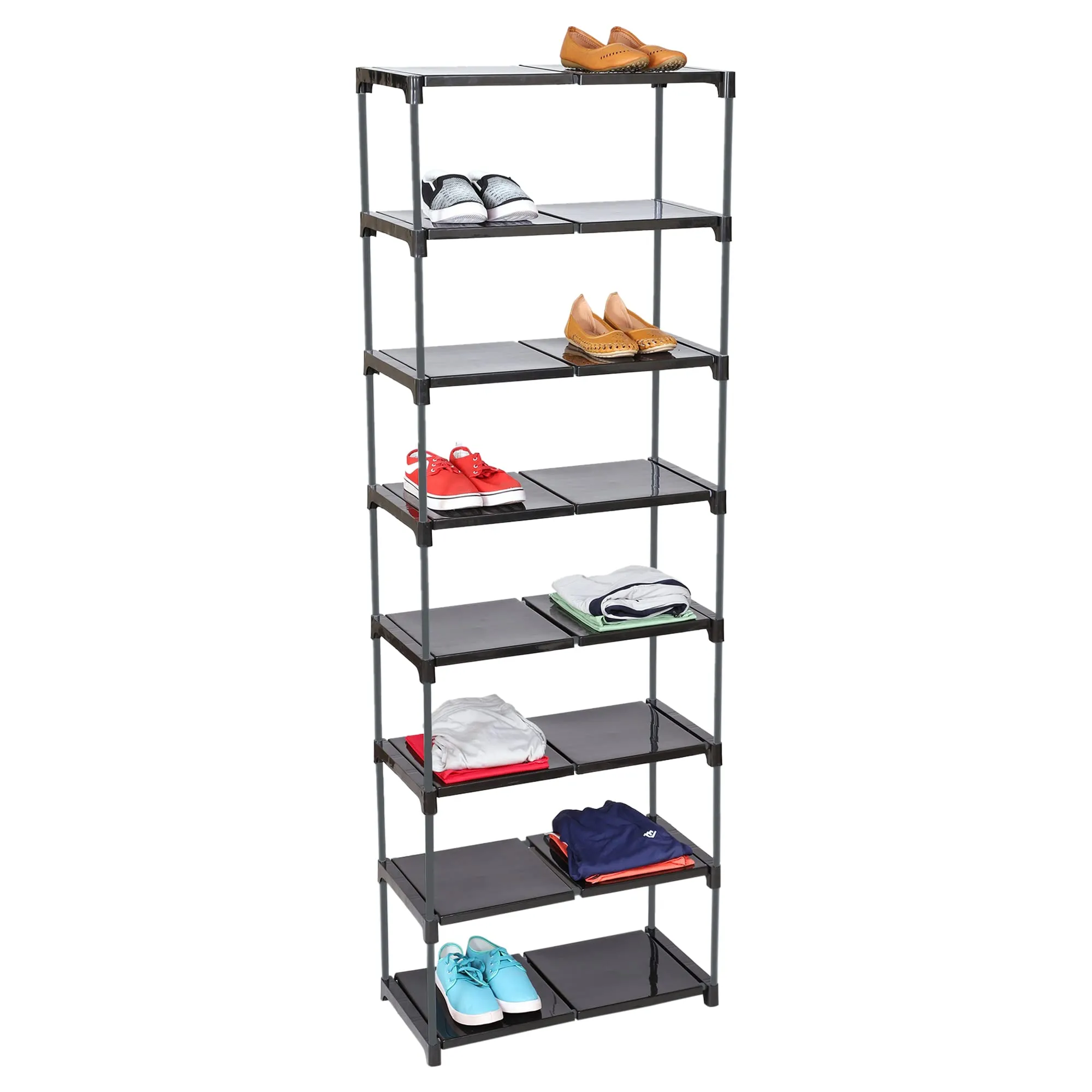 YMRR® Collapsible Shoe Stand 8 Layer Racks for Storage Multipurpose Shelf for Shoes, Books, Clothes & Kitchen